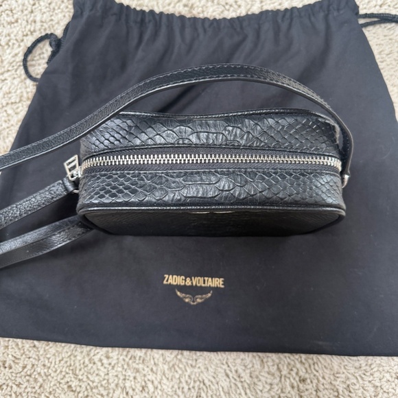 ZADIG & VOLTAIRE Lizard Embossed Leather Camera Shoulder Bag - Picture 4 of 6